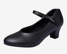 Linodes PU Leather Ankle Strap Character Shoe 1.55'' Dance Shoes for Women-UPD