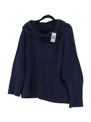 SEASALT CORNWALL Women's Jumper UK 16 Blue 100% Wool Roll Neck Pullover