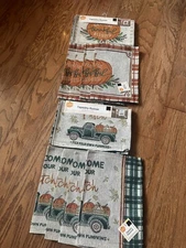 Old East Main Harvest Tapestry Set~4 Placemats & Runner~Choice Truck OR Pumpkin