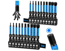 20PCS Allen Hex Bit Set 2" | Metric & SAE, S2 Steel, Magnetic Impact Drill Bits