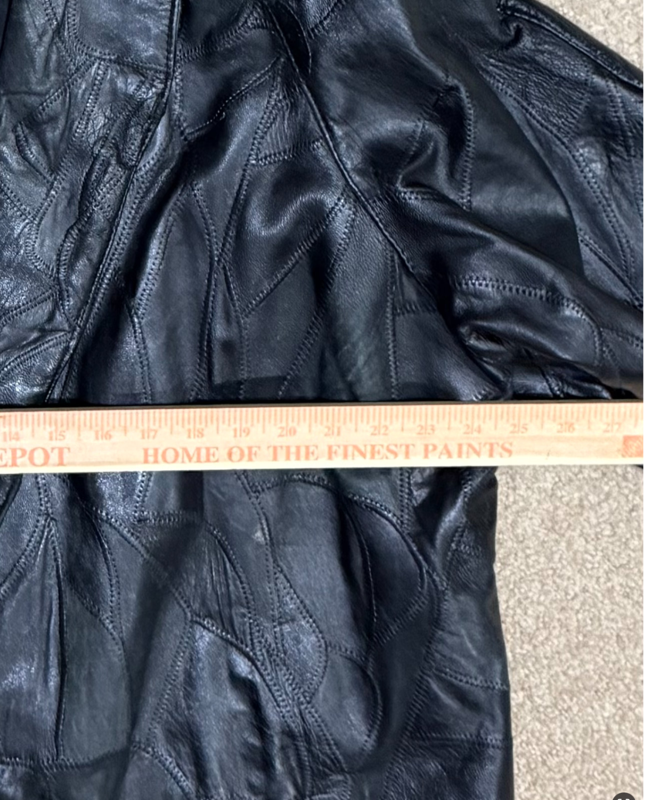 90s Leather Mosaic Patchwork Jacket Coat Italian … - image 12