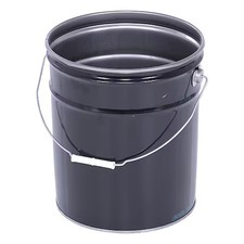5 Gal Pail W/ Lining, Steel, Black, Pail-Stl-Ri