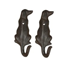 2 Pack Retro Cast Iron Dog Hooks for Wall Decorative Coat Hat Key Hanger