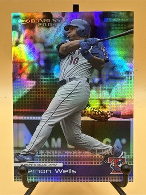 2004 Donruss Stat Line Season Vernon Wells #214 Toronto Blue Jays /117