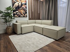 Swyft Model 03 Modular Corner Sofa In Oyster Leather RRP-£4896