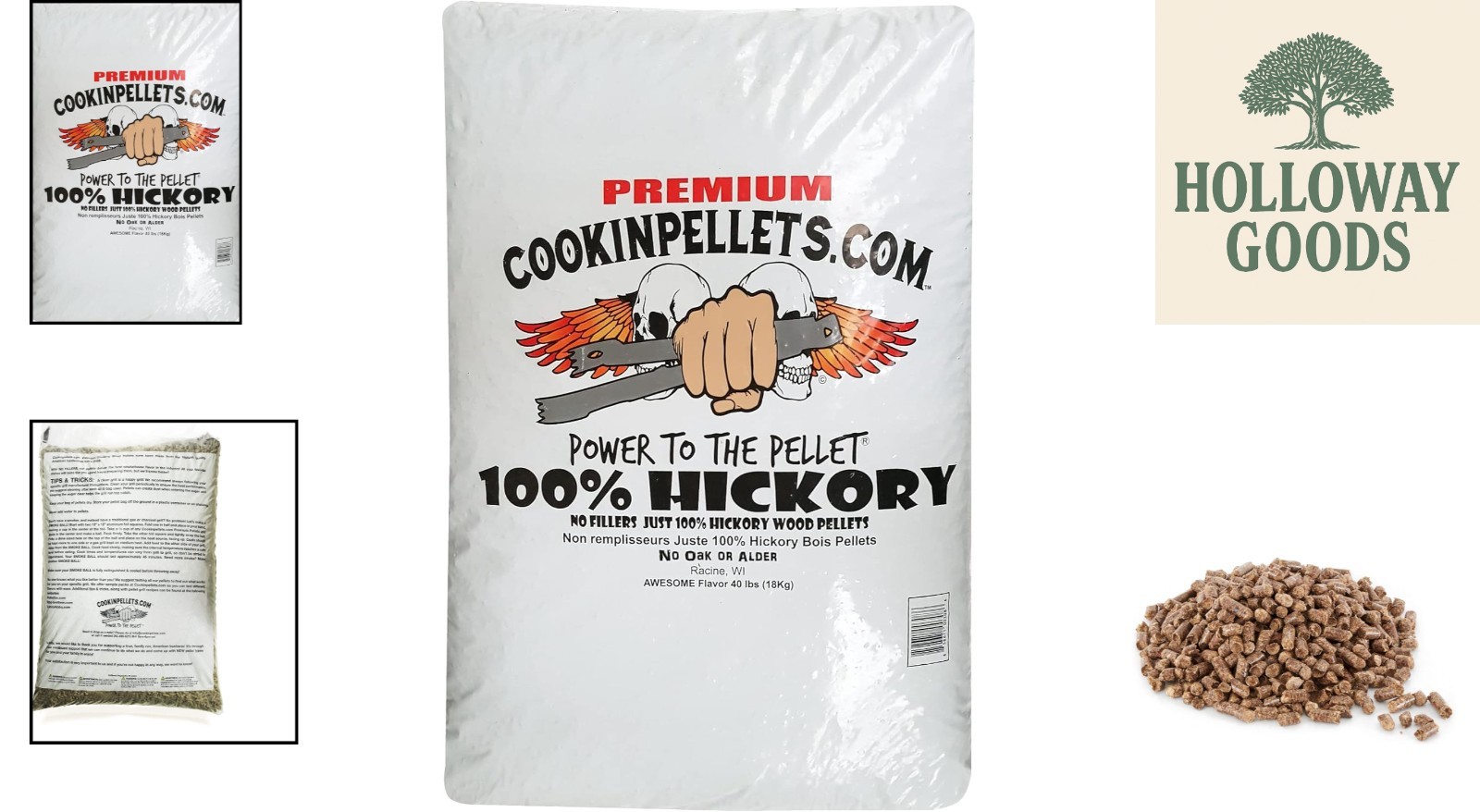 Hickory Flavor BBQ Smoker Pellets - 100% Pure, 18kg for Superior Smoking