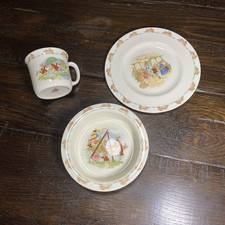 Royal Doulton Bunnykins childs dish set plate bowl cup England exc cond