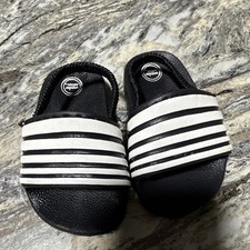 Black White Striped Slide Sandals Baby Slip O...