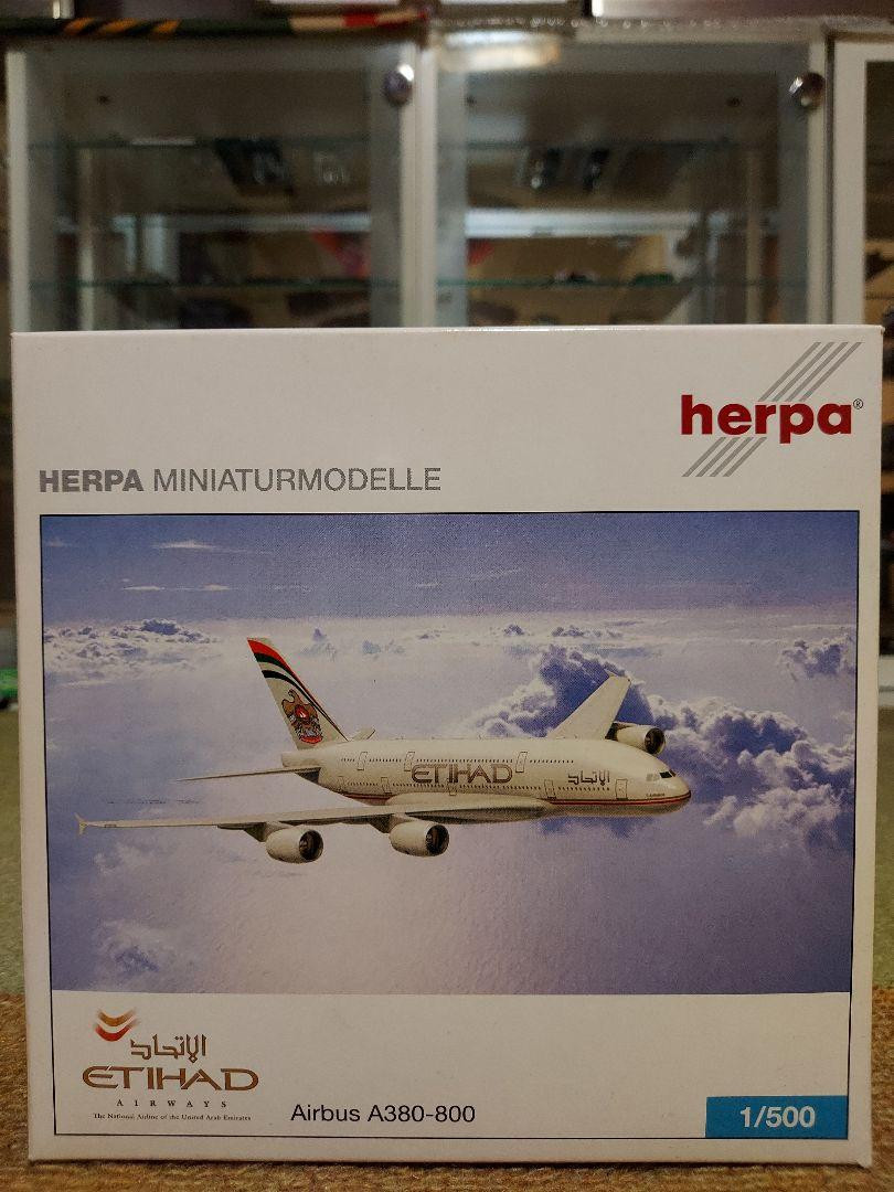 1/500 herpa エティハド 航空 A380-800 旧カラー Herpa 1/500 Etihad Aviation A380800 Old Color Gold Pearl