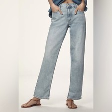 ANTHROPOLOGIE PILCRO High Rise Straight Leg Light Wash Denim Jeans Size 30