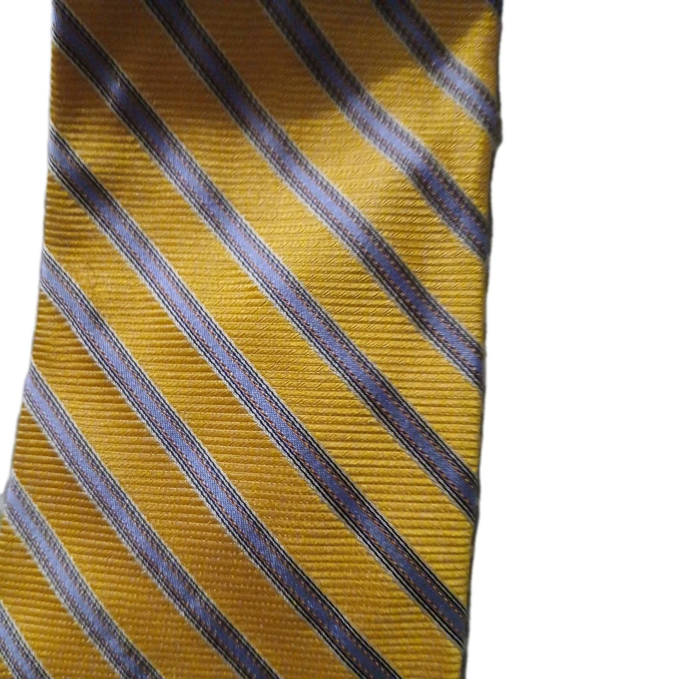 Daniel Cremieux Signature Collection Limited 100% Silk Tie Striped Yellow #/553 - Image 2 of 3