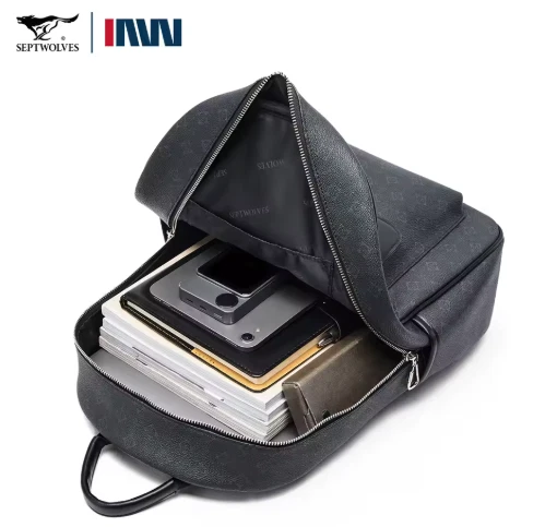 Mochila de cuero Septwolves Business Foto 3 de 4