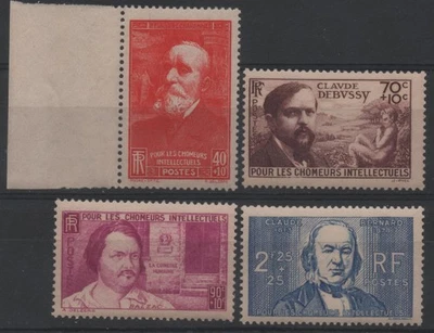 FRANCE 1939 : N°436 à 439 AU PROFIT DES CHÔMEURS INTELLECTUELS - NEUF** TB - Photo 1/2