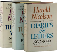 Harold Nicolson-DIARIES & LETTERS, VOLUMES I-III (1966-68)-1ST/1ST US EDS-NF/NF
