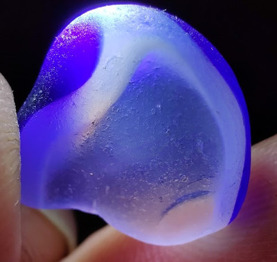 Cool Waves Cobalt Blue Opalescent & Clear Multi - Real Davenport Beach Sea Glass