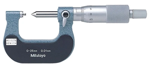 Mitutoyo TMS-25 Fixed Screw Micrometer 0-25mm, Hardened Ball, Precision