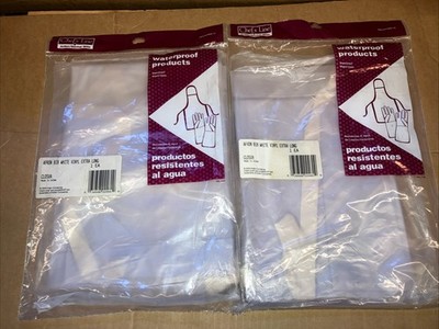 Chef s Line Apron Bib White Vinyl Extra Long. Waterproof. 2 Pack