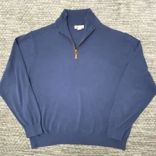 Onward Reserve Quarter Zip Sweater Mens XXL Navy Blue Long Sleeve Mock Neck