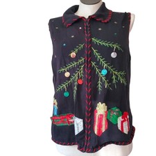 Super Cute Vintage knit Christmas vest xl
