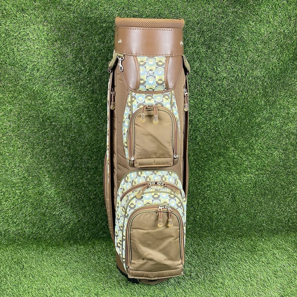 Сумка для гольфа дамская Precept коричневая тележка 5 направлений ⛳️ круги узоры - Изображение 4 из 4