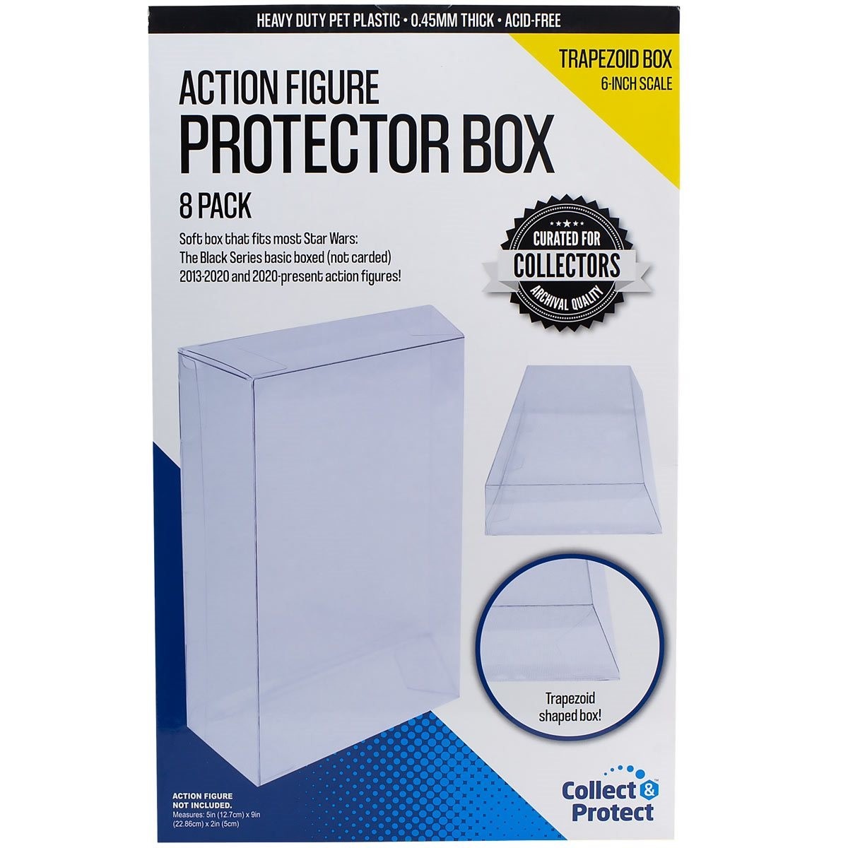 Star Wars BLACK SERIES Protector CASE Clear 8 Pack Angled Side 1&colon;12 5x9x2 