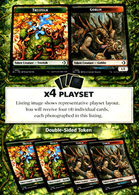 x4 Treefolk / Goblin Double-Sided Token [Lorwyn Eclipsed] MTG Magic ECL NM