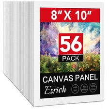 ESRICH Canvas Boards for Painting 8x10 Inch, 56 Pack 8*10in 56pack, white