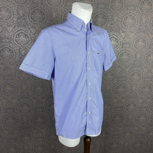 Men Lacoste Shirt Blue Cotton 36 / S / 44 #336Y