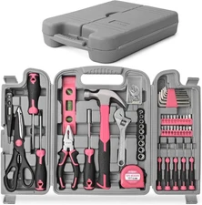 Hi-Spec 54pc Pink Home DIY Repair Tool Kit Set. Women Ladies 54 Piece, 