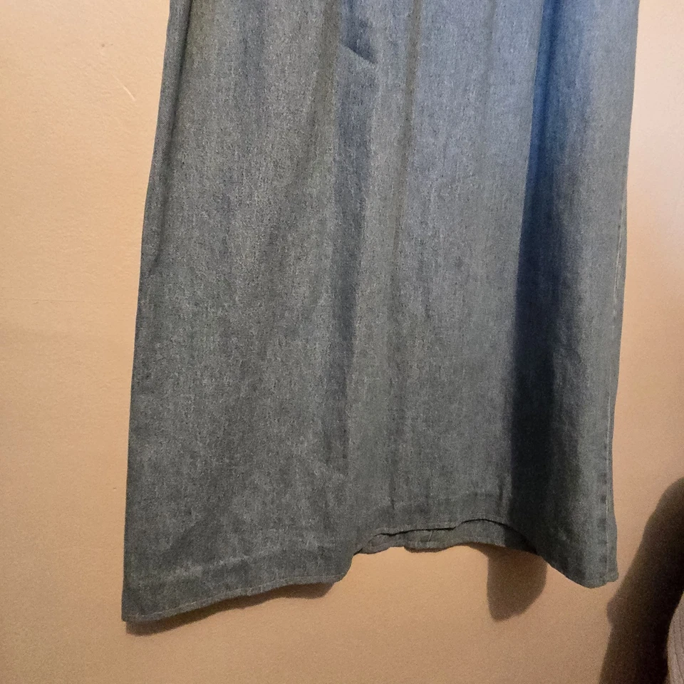 Винтажный 90-х годов Y2K выцветший славы джинсовой ткани платье США женщин LG Midi общий коттедж богемное - Изображение 4 из 4