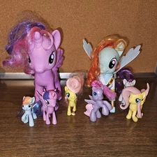 Lot Of 8 Hasbro My Little Pony Figures - Rainbow Dash Rarity Fluttershy Twilight