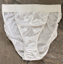VICTORIA'S SECRET 6/M White Second Skin Satin RIO Brief Panties NWT Vintage