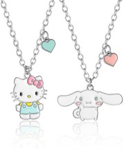 Hello Kitty BFF Friendship Necklace Adjustable 2-16 3 Charm Jewelry