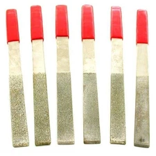 6 Flat Diamond Coated Needle Files 8 1/2" Jewelers Hobby Jewelry Repair Tools