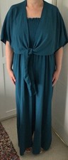 Diverse teal coloured strapless jumpsuit and matching bolero, one siz