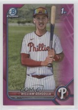 2022 Bowman Chrome Prospects Fuchsia Pink Vapor Refractor William Bergolla 0fz3