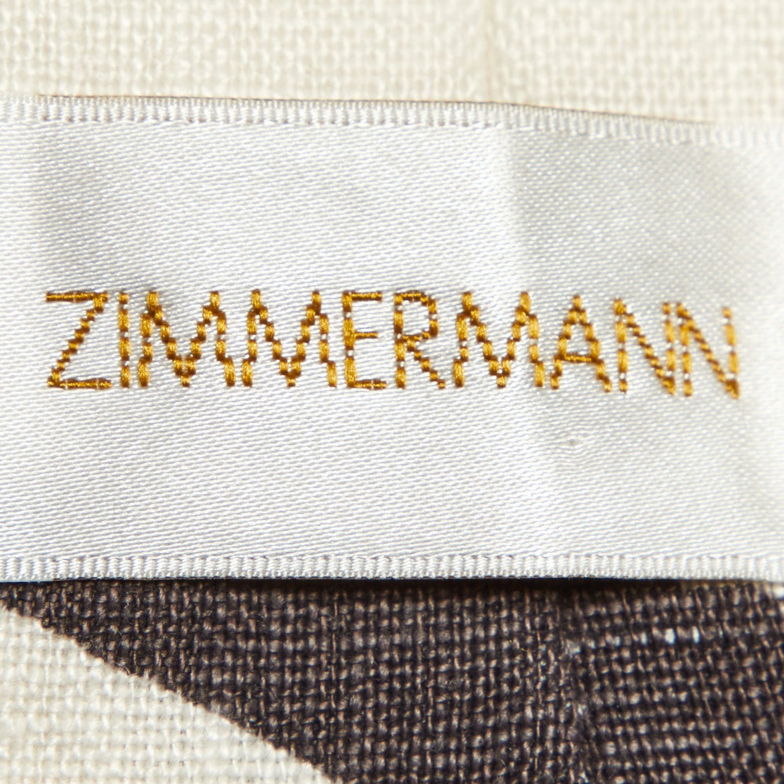 Zimmermann BeigeBlack Printed Linen Trousers S