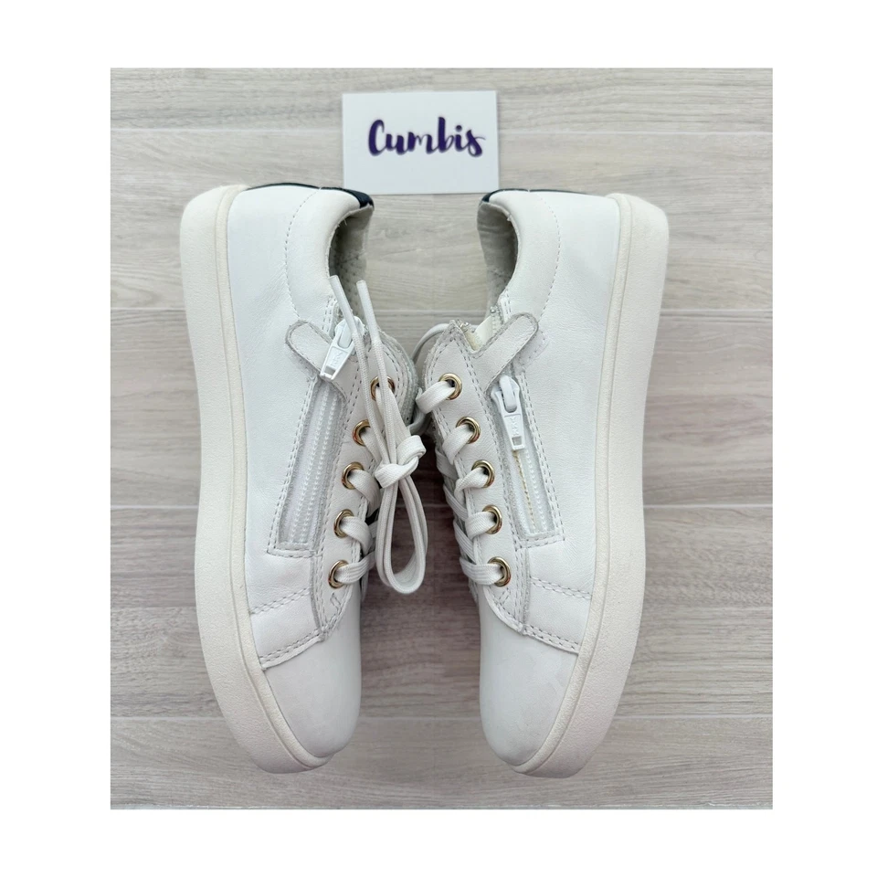GEOX Respira Niños Blanco Zapatilla Talla 2 EU 33 Zapatos Informales Con Cremallera/Usados Foto 2 de 4