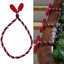 Decorative Twist Ties, 6 Pack, 16 inches Black/Red/White - Hang Garland, Li...