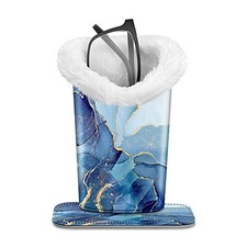 Plush Lined Eyeglasses Holder, Glasses Stand Case, Anti-scratch Ocean Marble