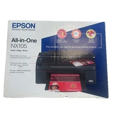 NEW Epson Stylus NX105 Print Copy Scan All-In-One Inkjet Black Color Printer