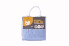 Quilted Portable Crib Bib Sheet Saver 24.5" X 13" 2 Pack, Blue