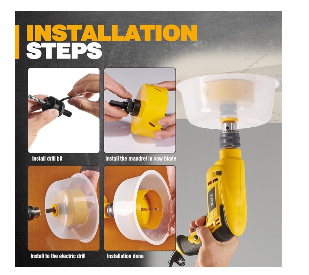 KATA 4 Hole Saw 4-1/4 in Silicone Dust Bowl recessed lights Sheetrock