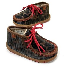 Twisted X Infant Girl's Shine Leopard Chukka Moc Toe Boot Size 6 M Leopard Print
