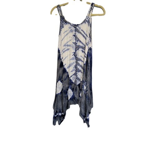 India Boutique Viscose Spandex Dress Women's One Size Purple White Tie Dye Boho