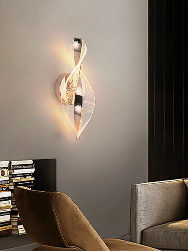 LED Wandleuchte modern 1/2 Stück Acryl gold schwarz Nachttisch Wohnzimmer Wand - Bild 3 von 11