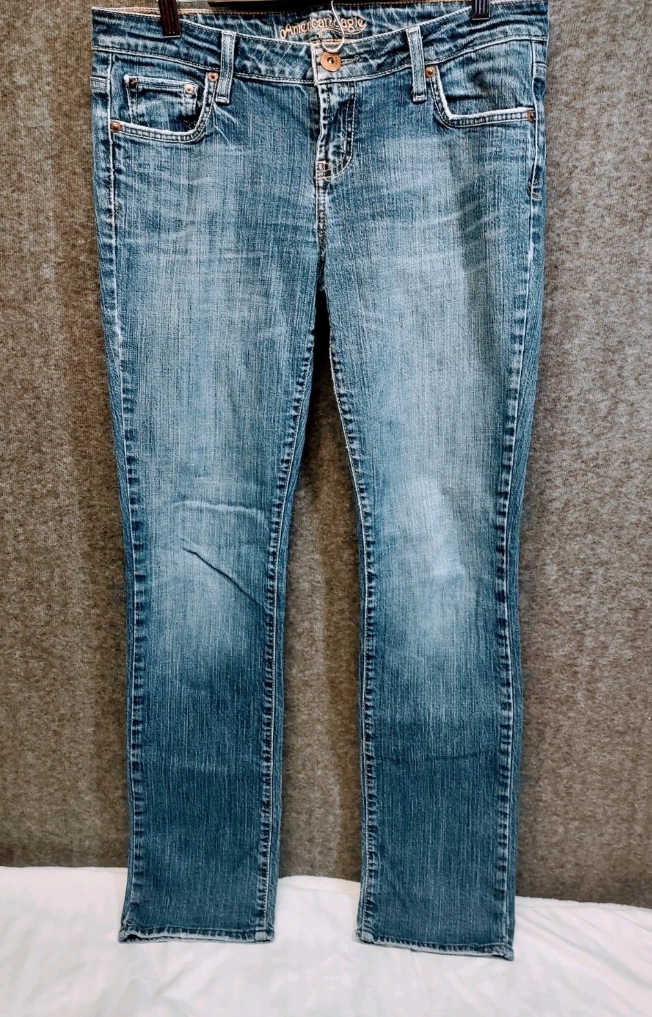 American Eagle Jeans AE77 Size 10 Reg Straight Blue Denim Women's
