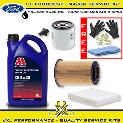 Ford Focus/C-Max/Kuga 1.6 EcoBoost Major Oil Service Kit - Millers Oil 5w20