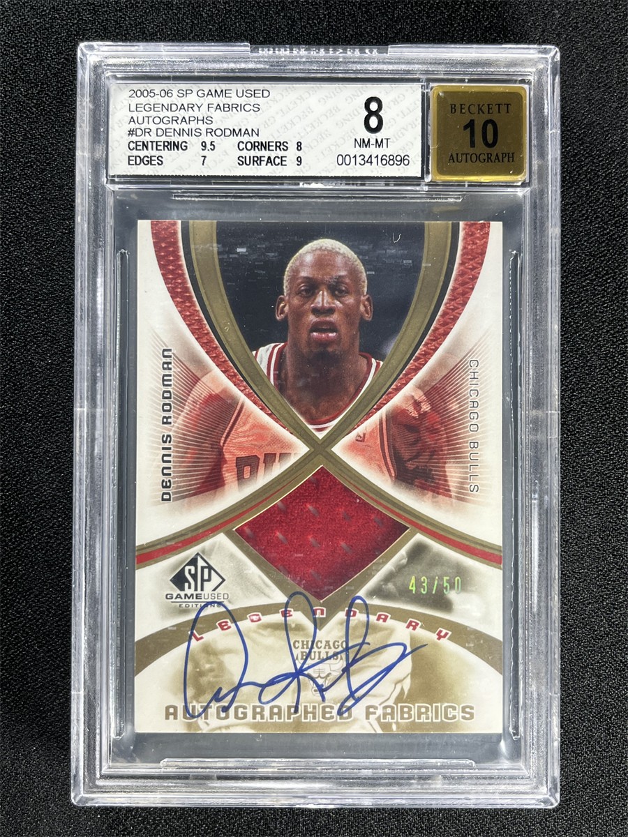 2005-06 UD SP Game Used Dennis Rodman Legendary Fabrics Patch /50 BGS 10 Auto