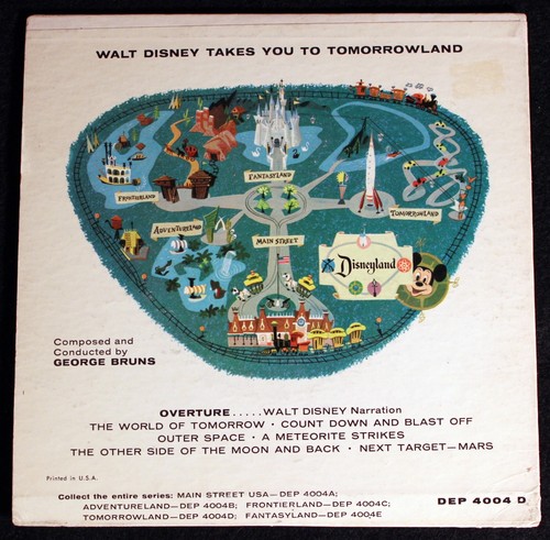 Walt Disney Takes You to TOMORROWLAND 1956 A Musical Tour of Disneyland 45rpm - Picture 3 of 7